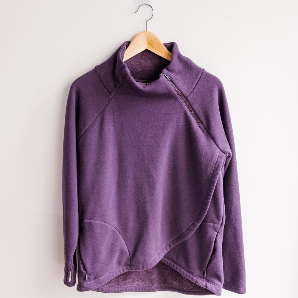 Athleta Cozy Karma Asymmetrical Mock Neck Pullover Size Medium